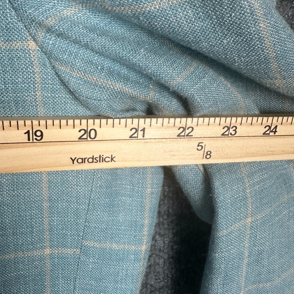 Ben Silver Charleston Mens 43R Silk Linen Wool Blue Plaid Sport Coat Canada - Picture 7 of 14